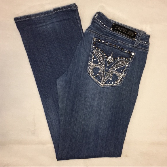 L.A. idol Denim - L.A. idol Mid Rise Blingy Boot Cut Jeans